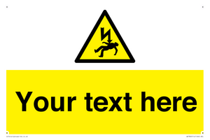 Custom Warning danger of death by electrocution